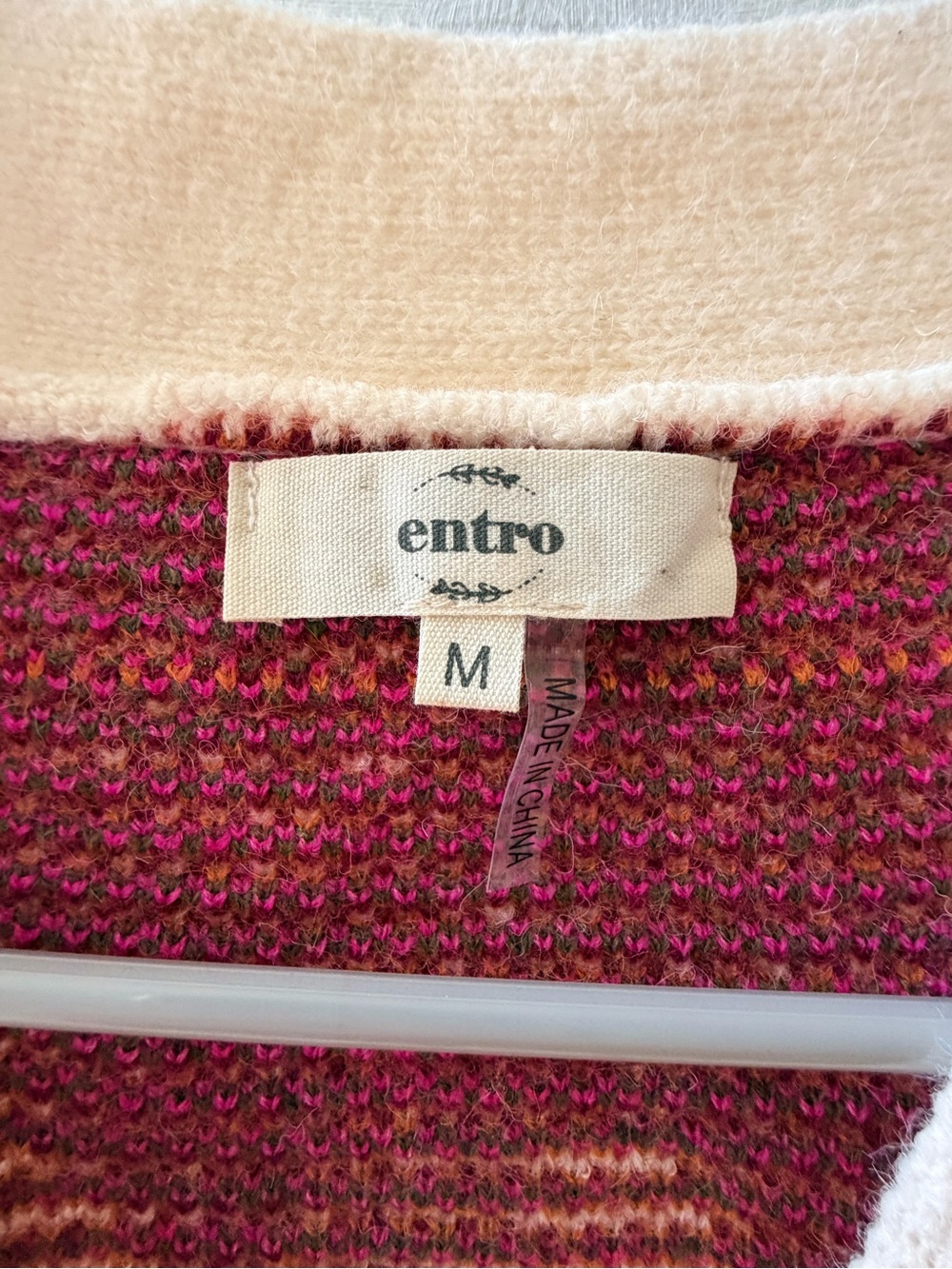 entro Cream Cardigan with Pink, Orange & Green Leopard Print - Super soft!!!! - Picture 2 of 3